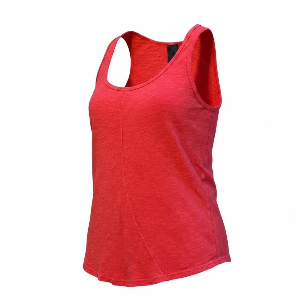 Left of Center Anthropologie Coral Slub Knit Racerback Tank Top Medium Pink Red‎